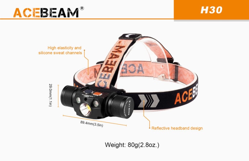 Acebeam H30 zit prettig