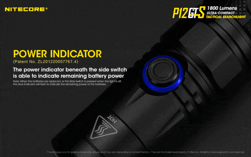 Nitecore P12GTS met power indicator