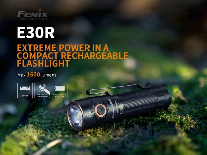 Fenix E30R een superlamp in miniformaat geleverd met krachtige 18650-Li-ion batterij
