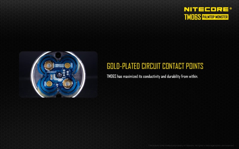 Nitecore TM06S met geplatineerd gouden contactpunten