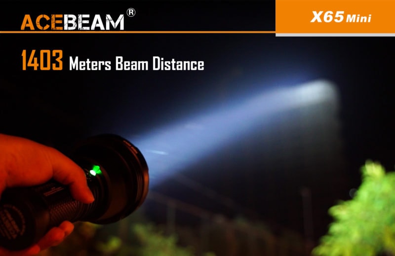 Acebeam X65 Mini 1403 meter lichtbereik
