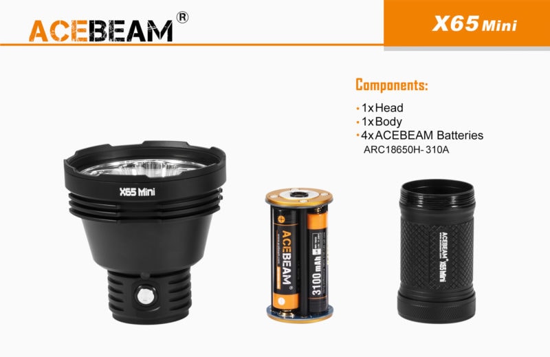 Acebeam X65 Mini componenten
