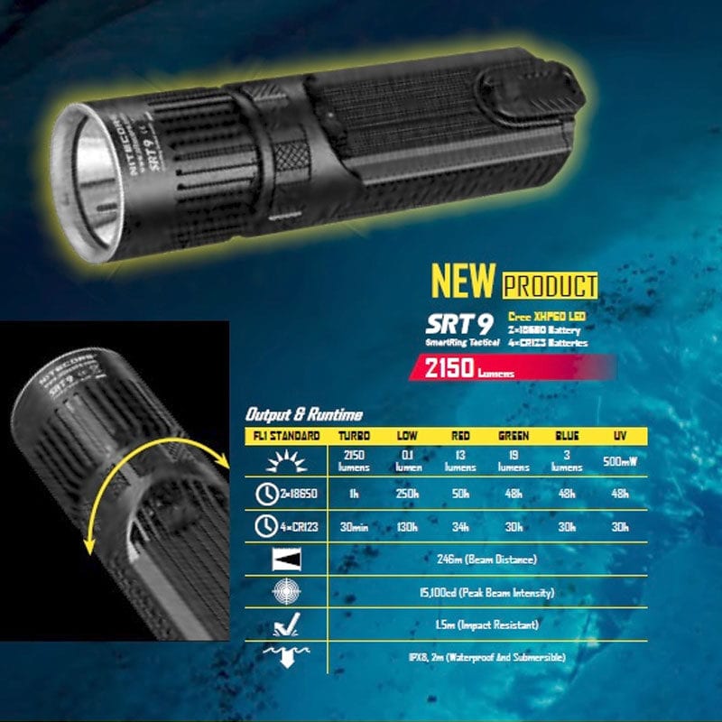 Nitecore SRT9 LED zaklamp 2